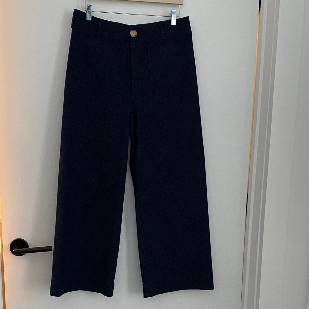 Meave The Colette Wide-Leg Dark Blue Shimmer Pants